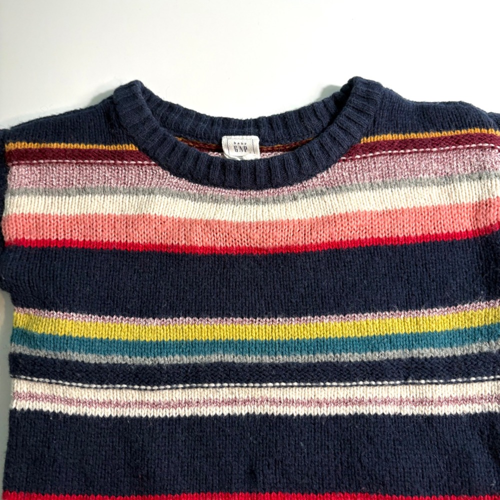 Baby Gap Kid's Striped Cotton Wool Mohair Long Sleeved Sweater in Size 3T